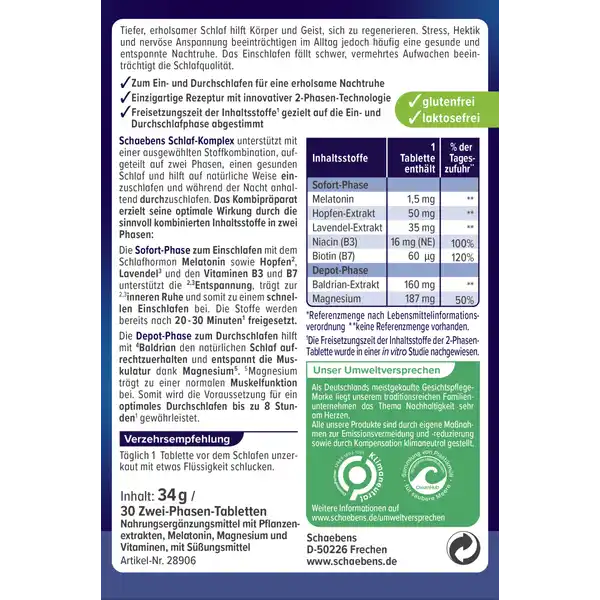Schlaf-Komplex 2-Phasen-Tabletten