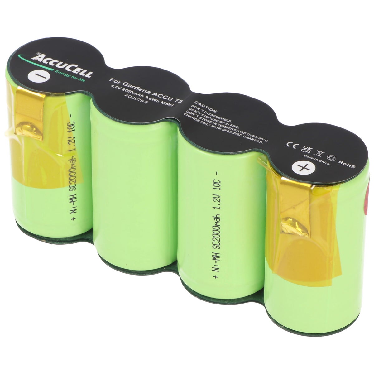 Accu75 accu geschikt voor Gardena ACCU 75 met Faston 2.8 en 4.8mm
