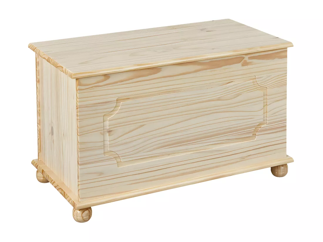 KALISHA - Coffre à Jouets Bois Massif Naturel