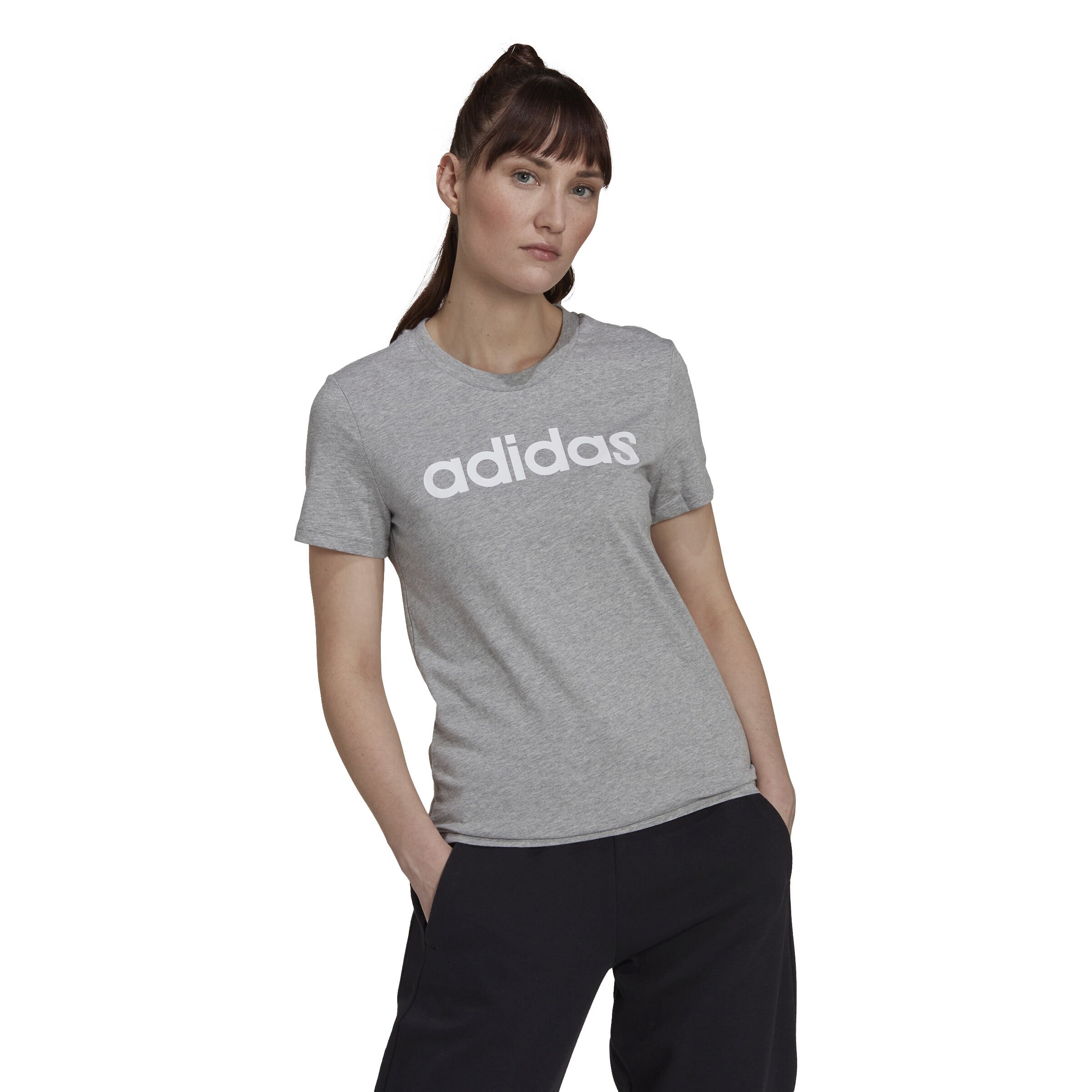 adidas Linear T-shirt Femmes - Gris