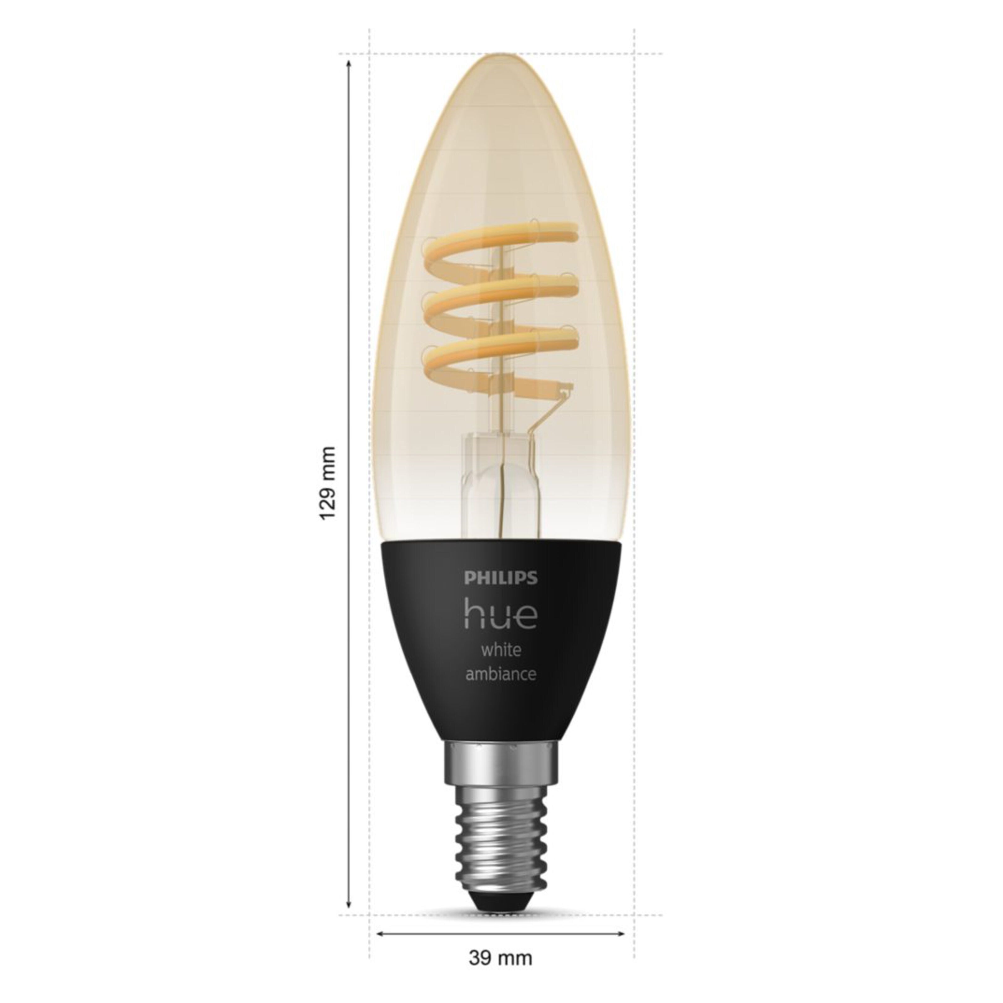 Philips Hue White Ambience Filament Smart LED-pære E14 350 lm