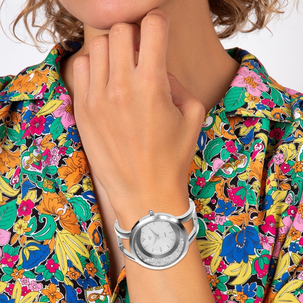 Montre Lily ornée d'un véritable diamant et de cristaux scintillants SC Crystal