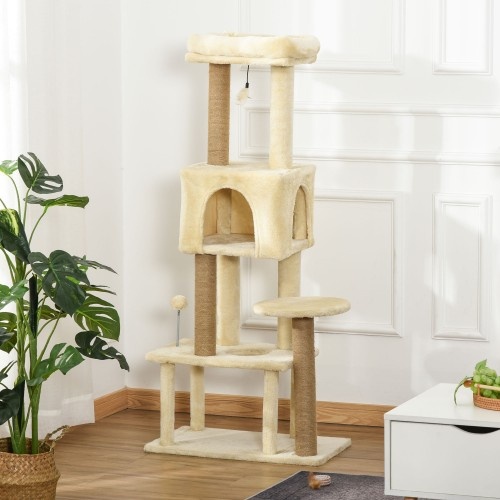 Arranhador para Gatos PawHut, Bege