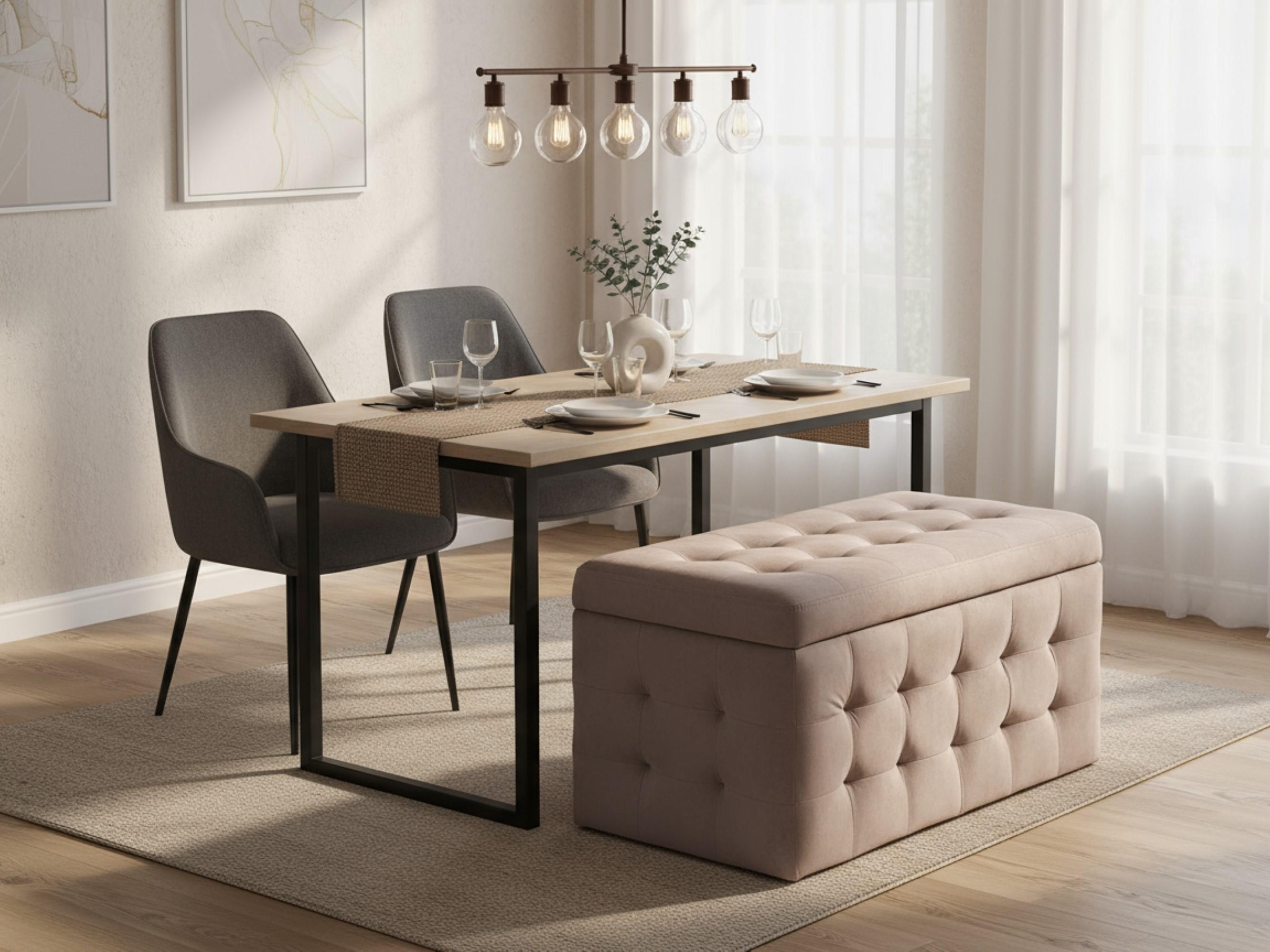 Opbergpoef MICHIGAN Fluweel Roze