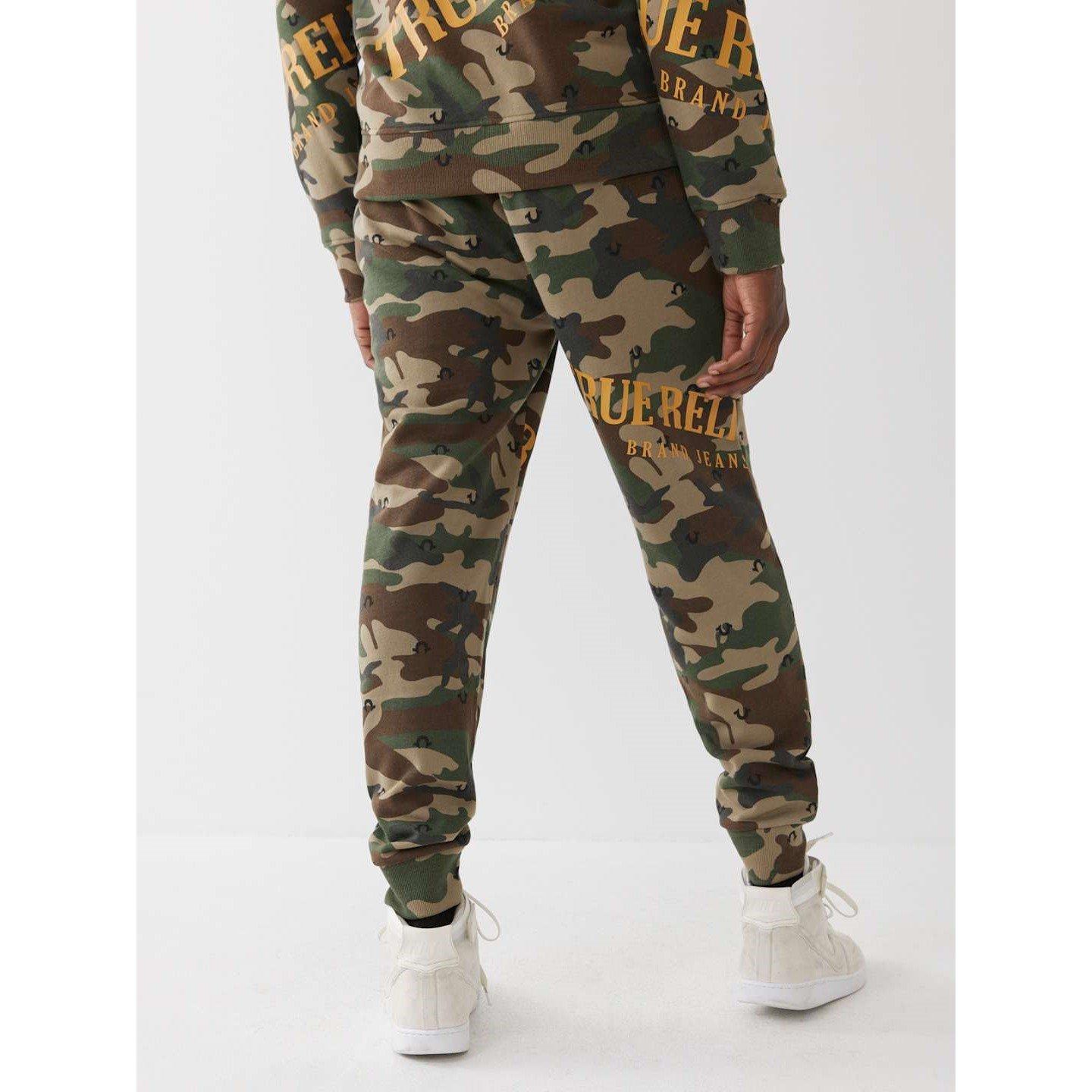 True Religion TR Camo Welt Pocket Logo Jogging Bottoms Mens
