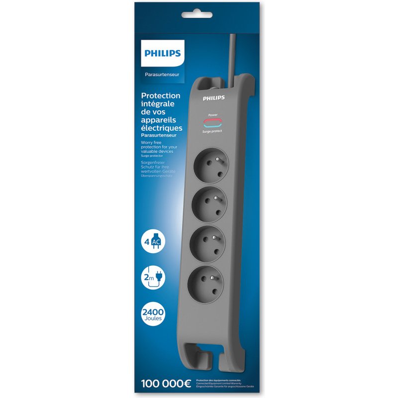 MCL SPN3140A/19 multiprise 2 m 4 sortie(s) CA Intérieure Gris