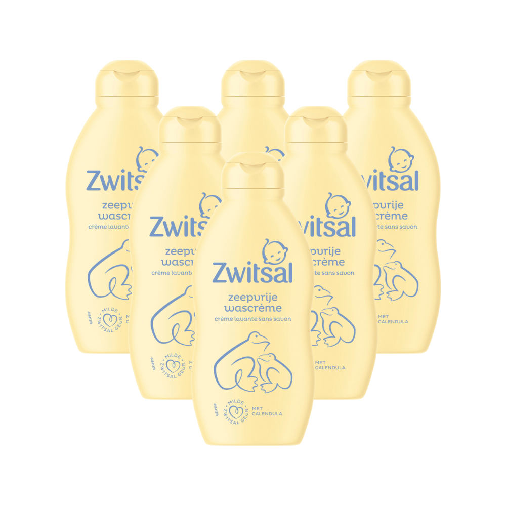 6x Zwitsal Wascreme Zeepvrij (200 ml)