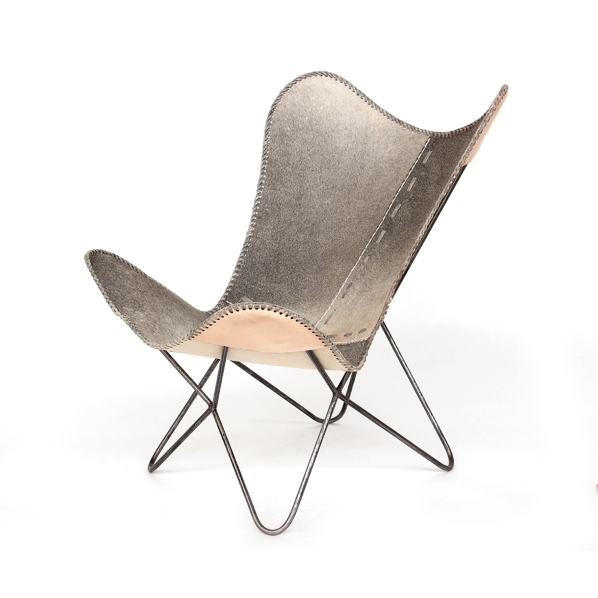 Lounger 'Gary', grau, vernickelt, T 70 cm, B 76 cm, H 92 cm von fischer's lagerhaus