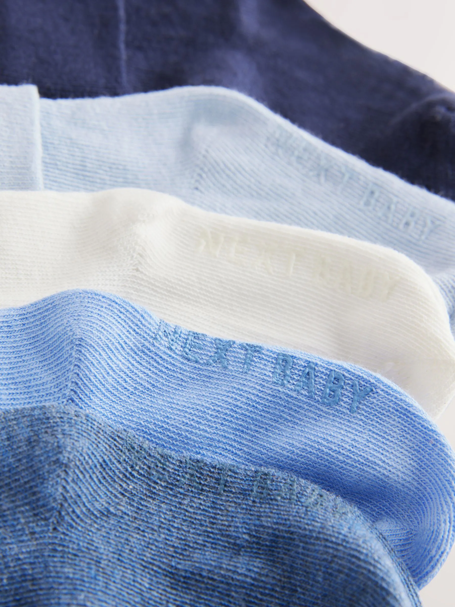 Blauw - Set van 5 paar babysokken met omgerolde rand (0 mnd-2 jr)