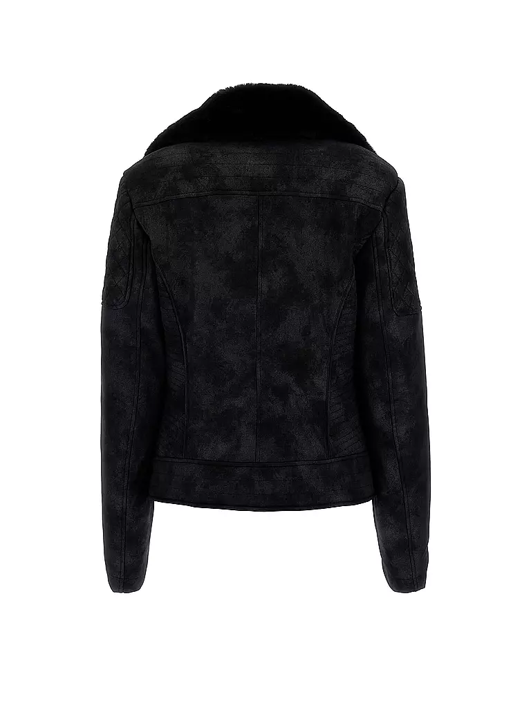 GUESS Jacke in Lederoptik  schwarz