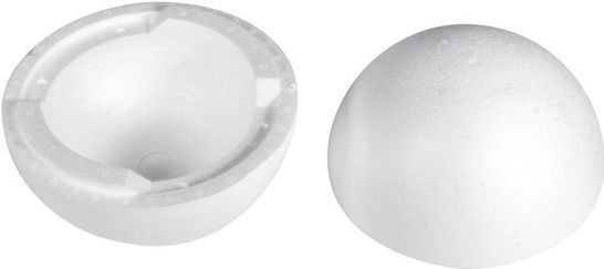 Piepschuim bol/bal - wit - D30 cm - 2 halve schalen - hol - hobby/DIY materiaal - Knutselen