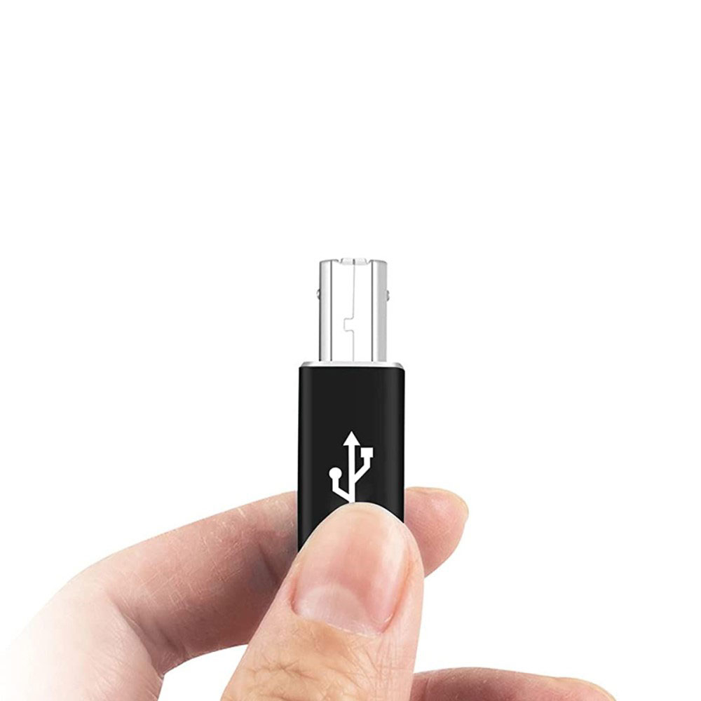 USB C auf USB B 2.0 MIDI Adapter Musik Konverter Stecker für E-Instrumente / Drucker / Scanner /  Festplatten - Schwarz