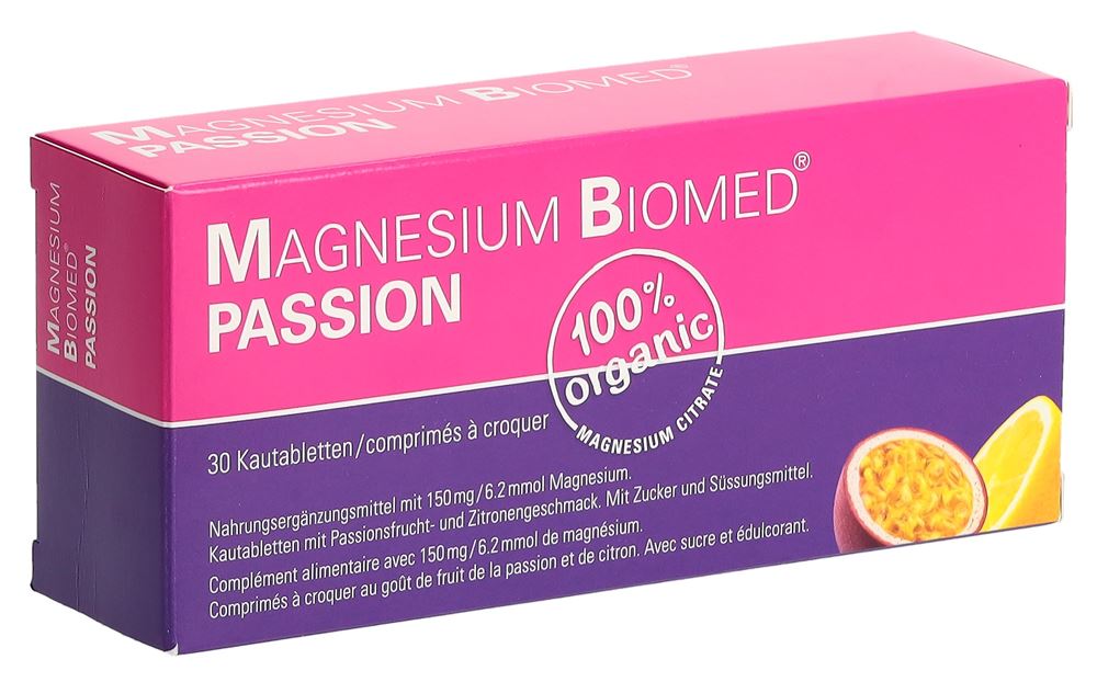 Magnesium Biomed Kautabl PASSION Blist 30 Stk