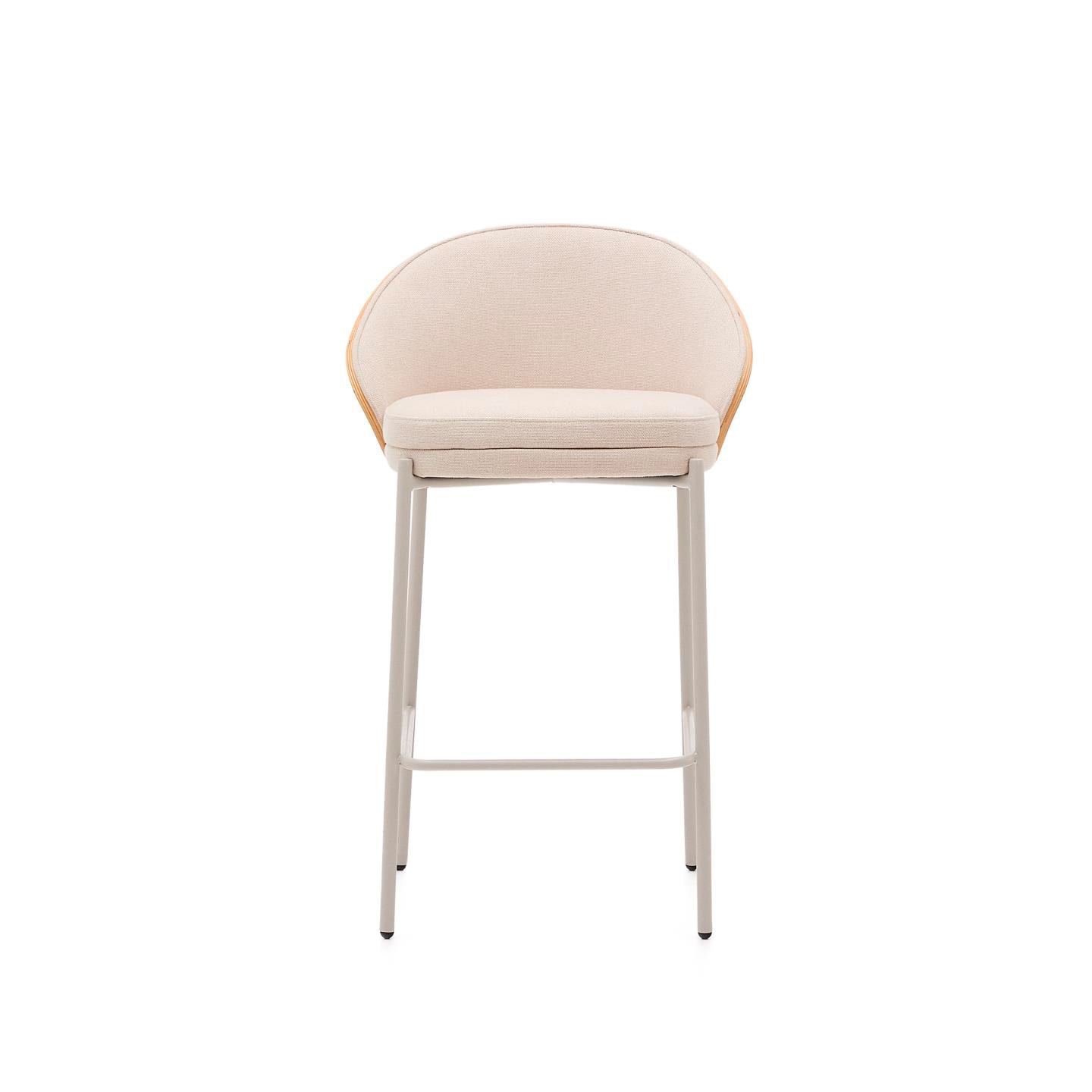 Kave Home Barhocker EAMY Chenille-Bezug beige/braun/beige