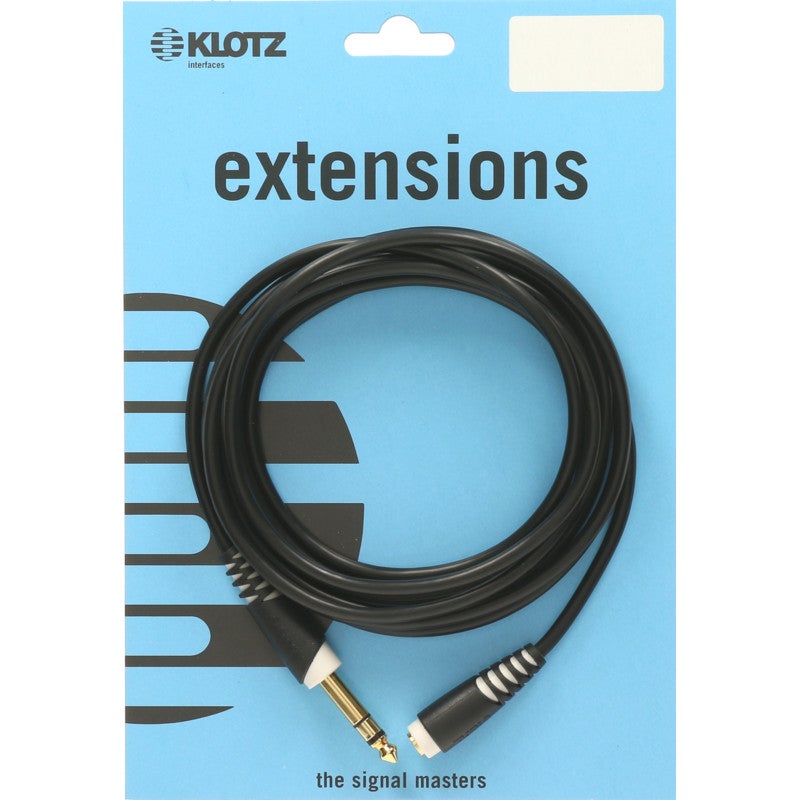 Klotz AS-EX60300 hoofdtelefoon verlengkabel 6.35 mm - 3.5mm 3 meter