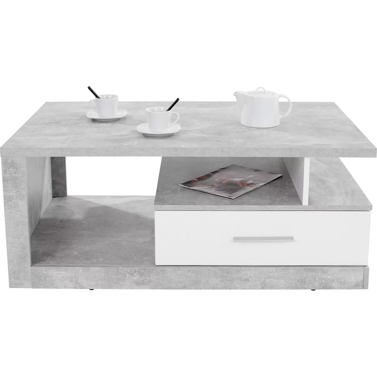 Salontisch Iguan weiss,Betonoptik