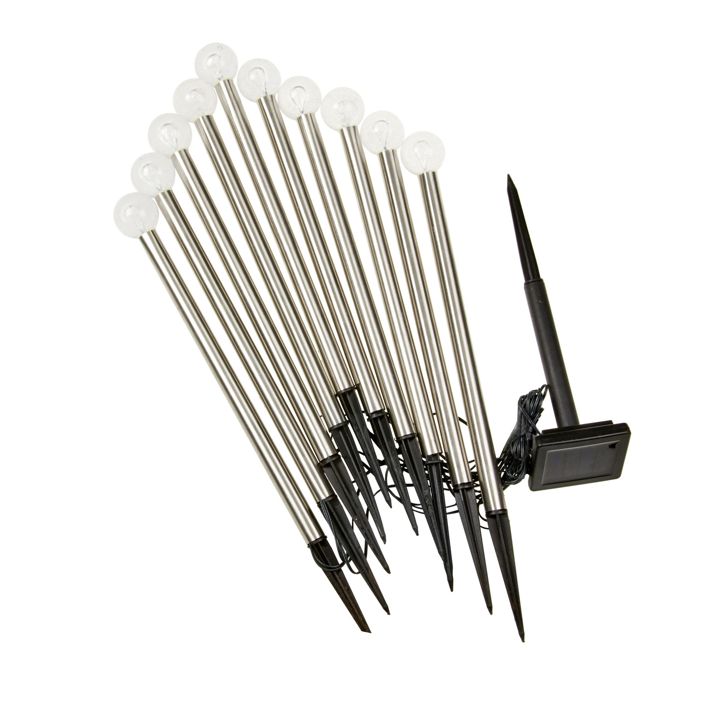 Solarstecker aus Edelstahl, 10er-Set