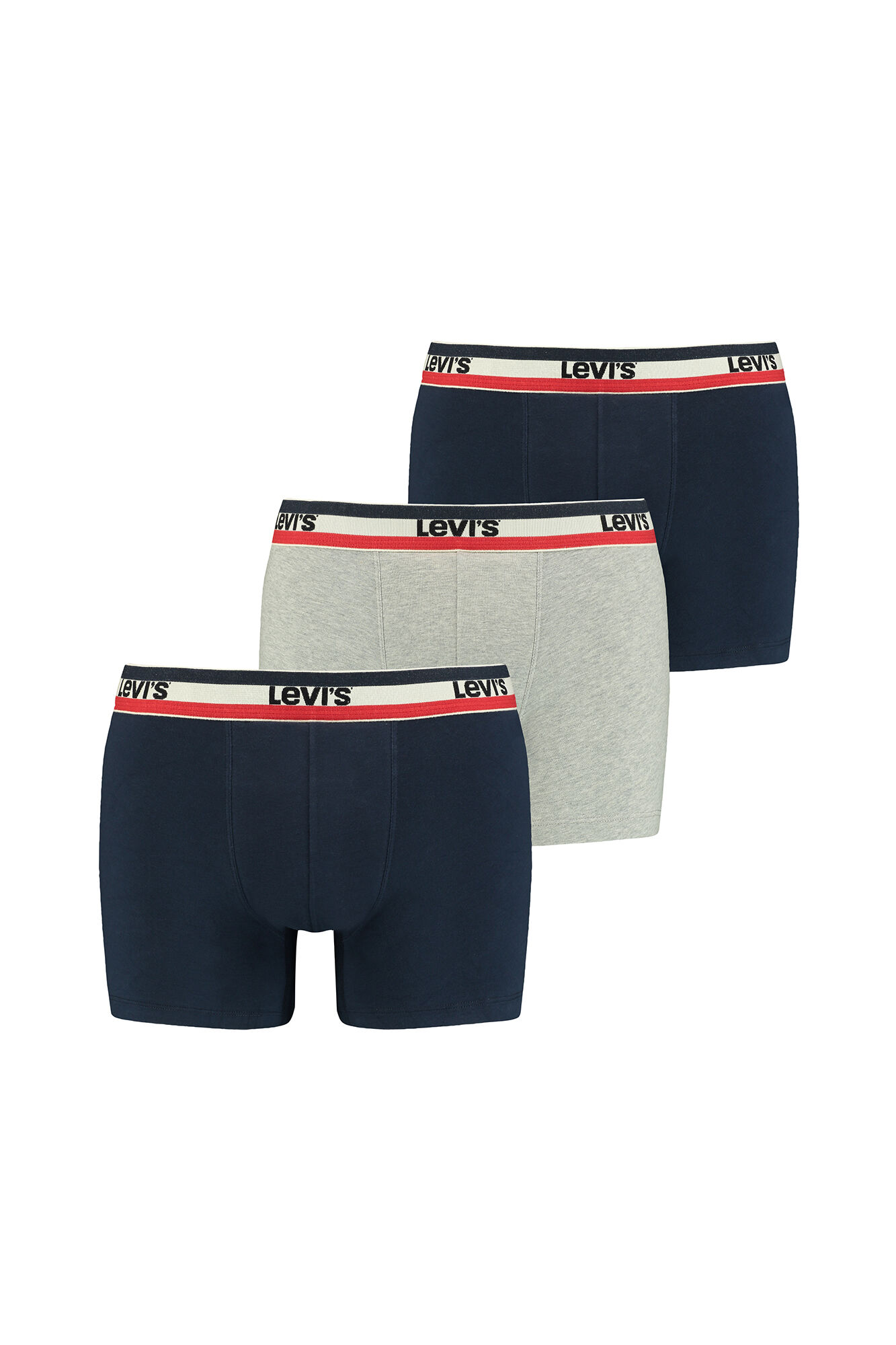 Pacote com 3 cuecas boxer Levi's® com logo esportivo - Azul marinho