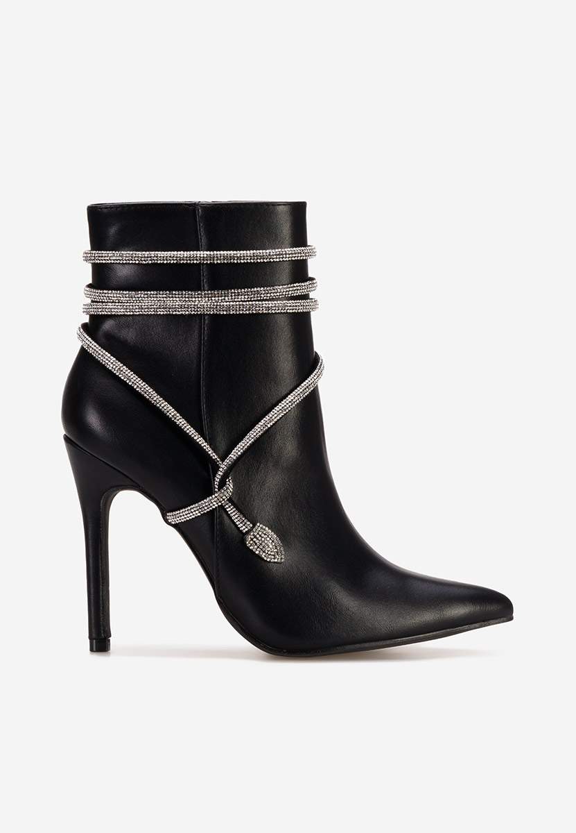 Bottines à talon fin noires Ruesca