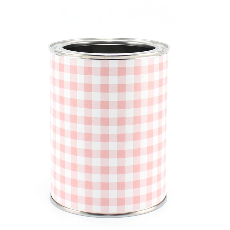 Nikima Stiftebecher Vichy Karo rosa - Kinder Stifteköcher Stiftehalter rosa