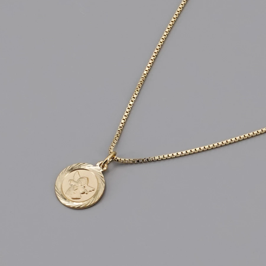 trendor Schutzengel Anhänger Gold 333 mit vergoldeter Silber-Halskette gold