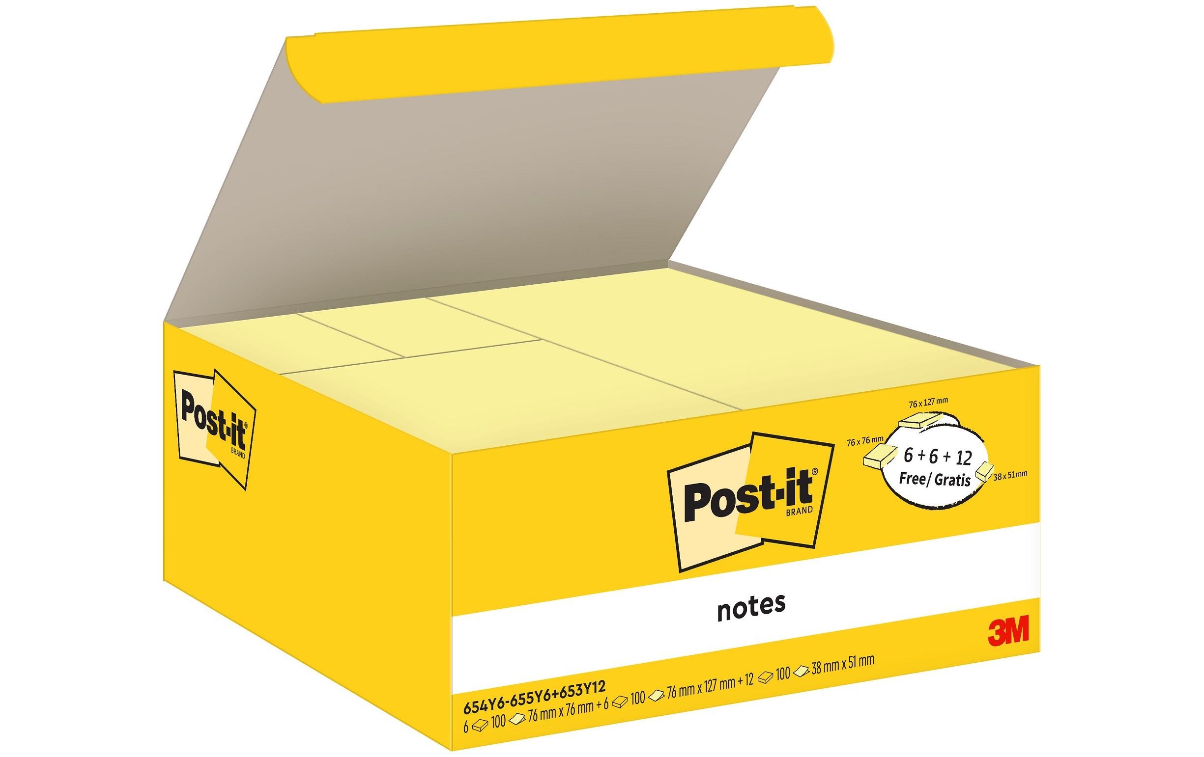 Notizzettel PEFC Vorteilspaket Gelb, 24 BlöckeHaftnotizen