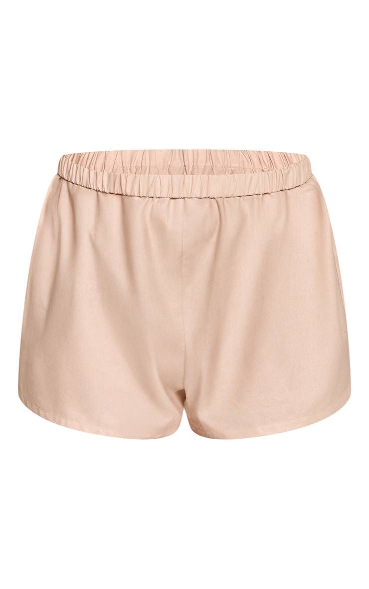 Avoine Short Tissé Texturé Grande Taille Ensemble Coordonné