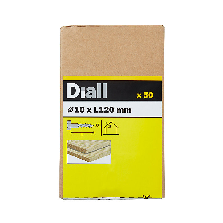 Tirefonds DIN 571 zingués 10x120 mm - 50 pièces