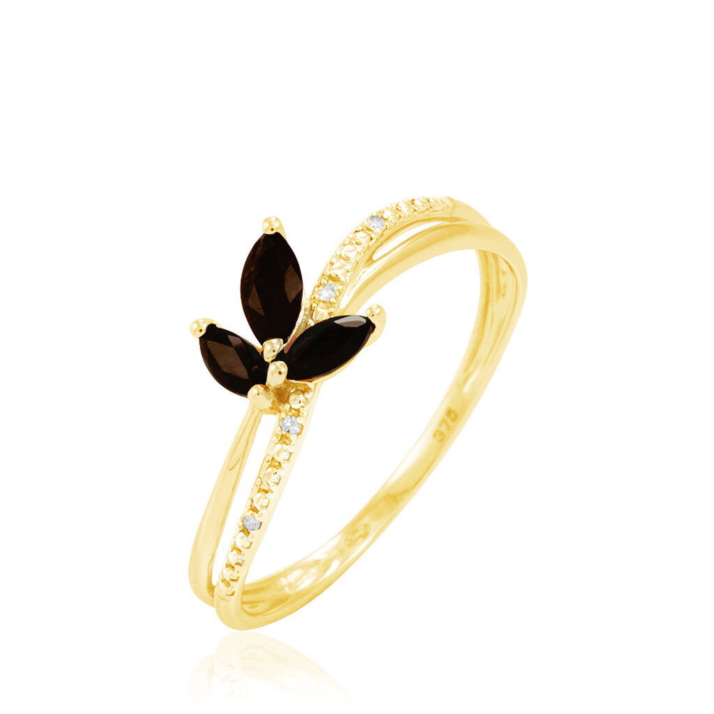 Bague Angie Or Jaune Quartz Et Diamant