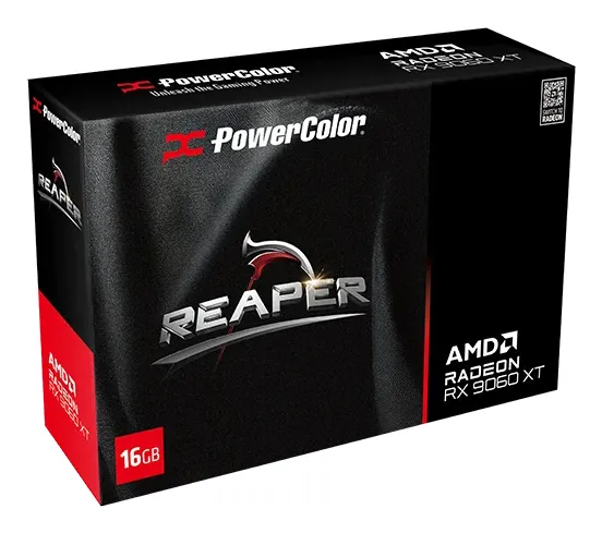 PowerColor Reaper Radeon RX 9060 XT - Grafikkort - Radeon RX 9060 XT - 16 GB GDDR6 - PCIe 5.0 x16 - HDMI, 2 x DisplayPort