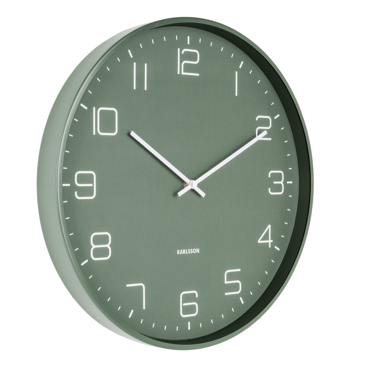 Lofty veggklokke 40 cm, matt grønn