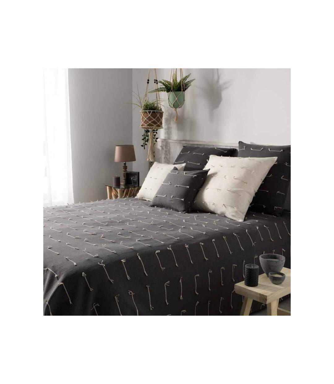Couvre-Lit Fileo 180x220cm Anthracite