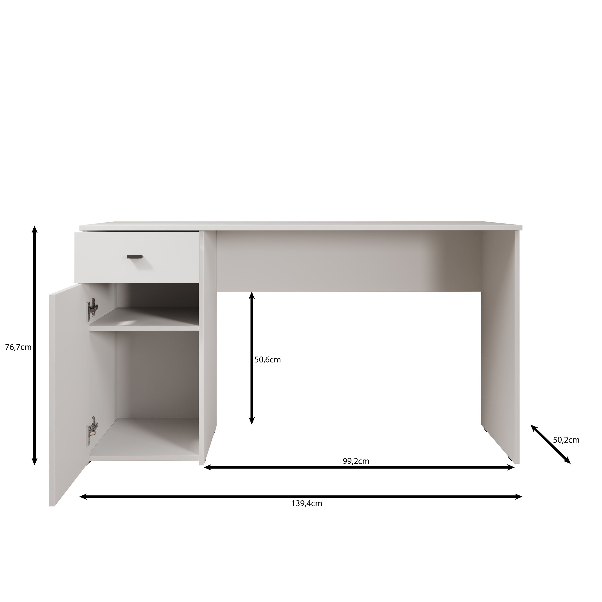 Kairo - Bureau - Wit - 140x50x77 cm