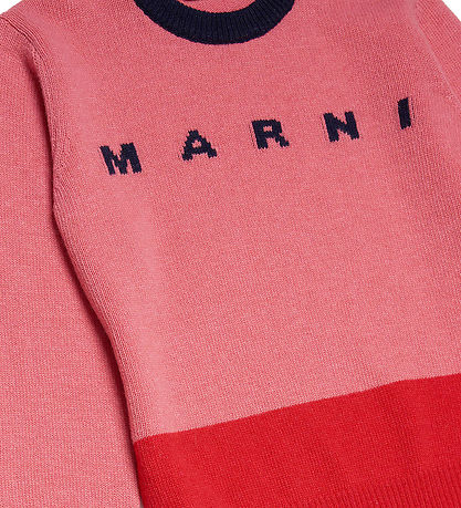 Marni Bluse - Wolle - Koralle/Rot m. Navy