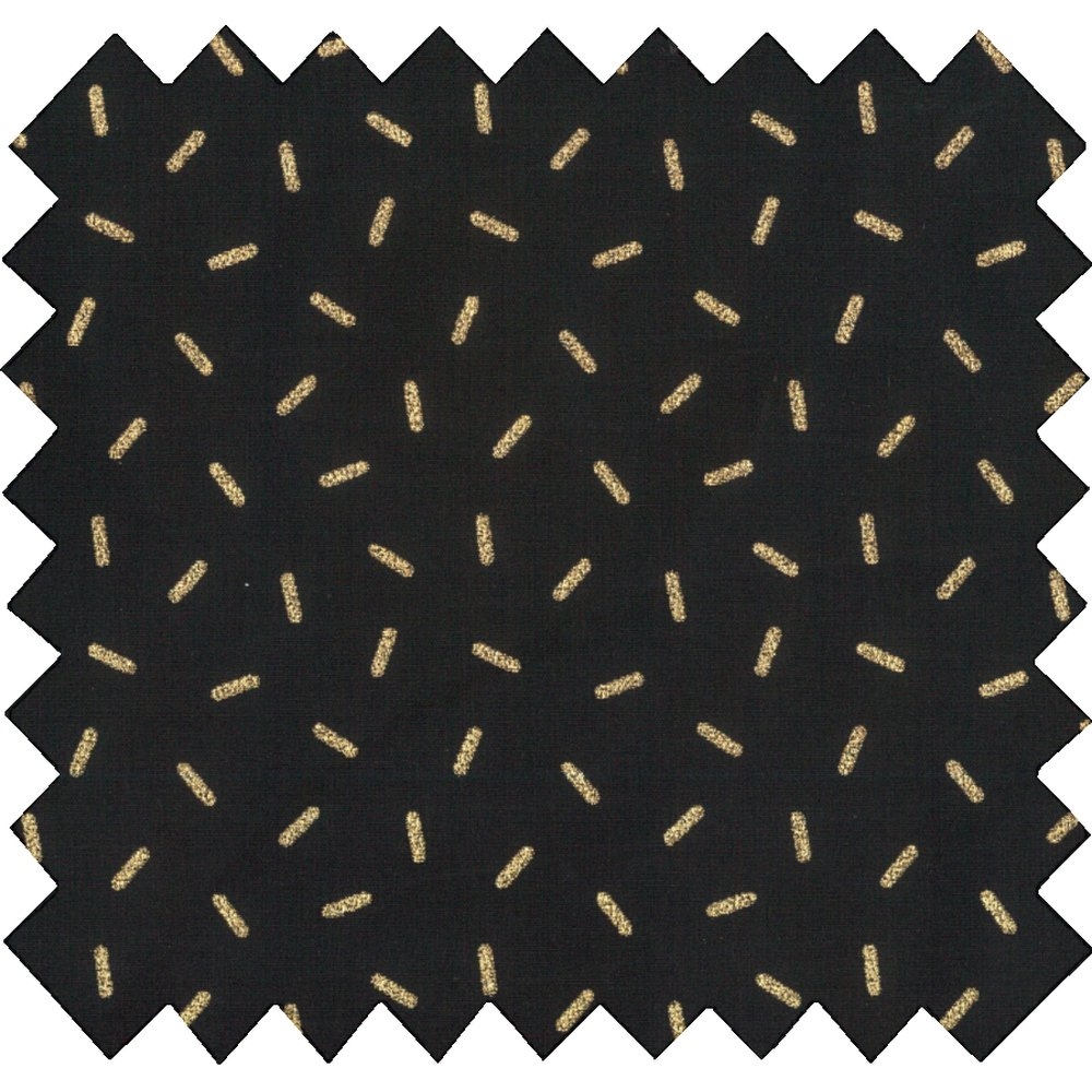 Tissu Voile Paille Dorée Noir