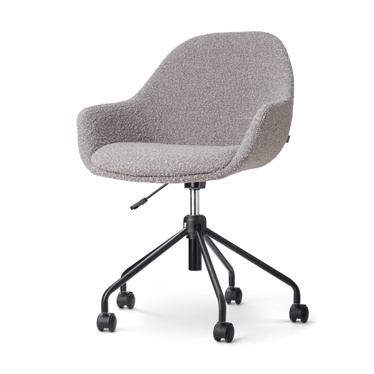 Nout-Mae bureaustoel bouclé taupe - zwart onderstel