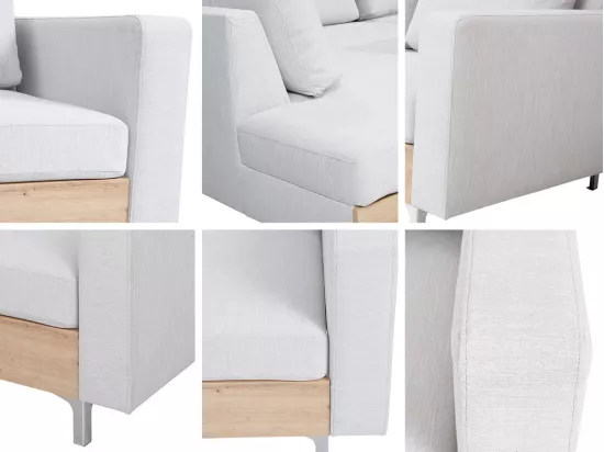Canapé d'angle Providence 140, Blanc, 236x212x81cm