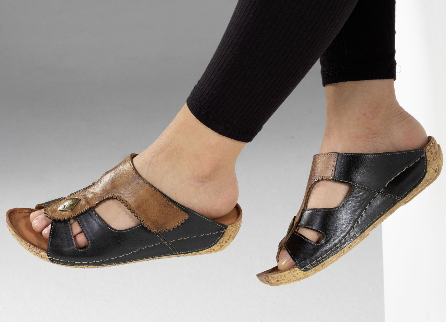 Gemini Pantolette mit verstellbarer Klettspange