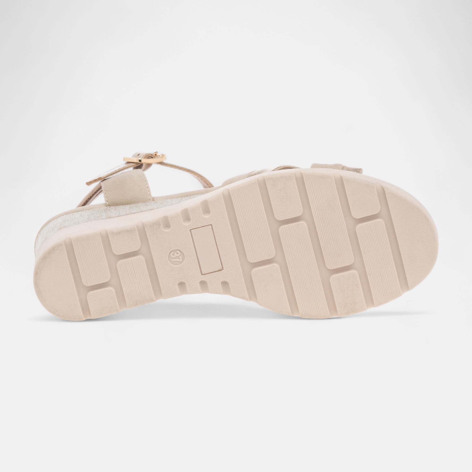 Sandales à talon compensé Femme beige