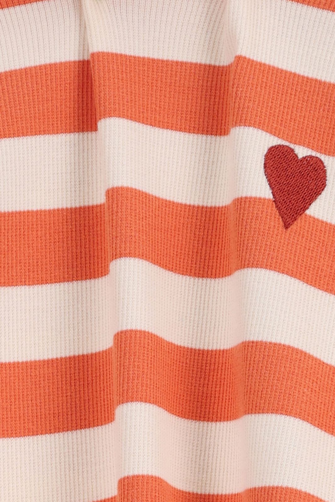 Oranje gestreept longsleeve t-shirt met mock hals