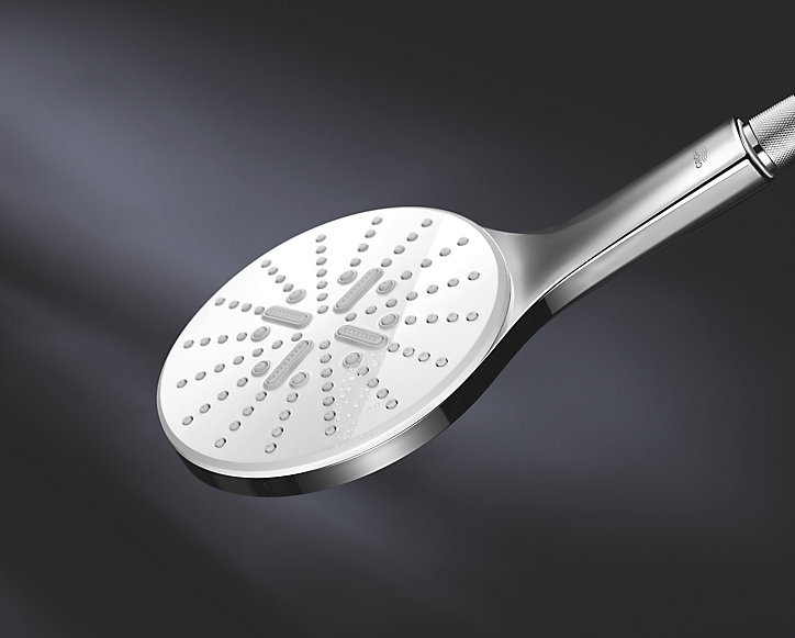 Douchette et flexible chrome rond Grohe Vitalio Smartactive 150 3 jets