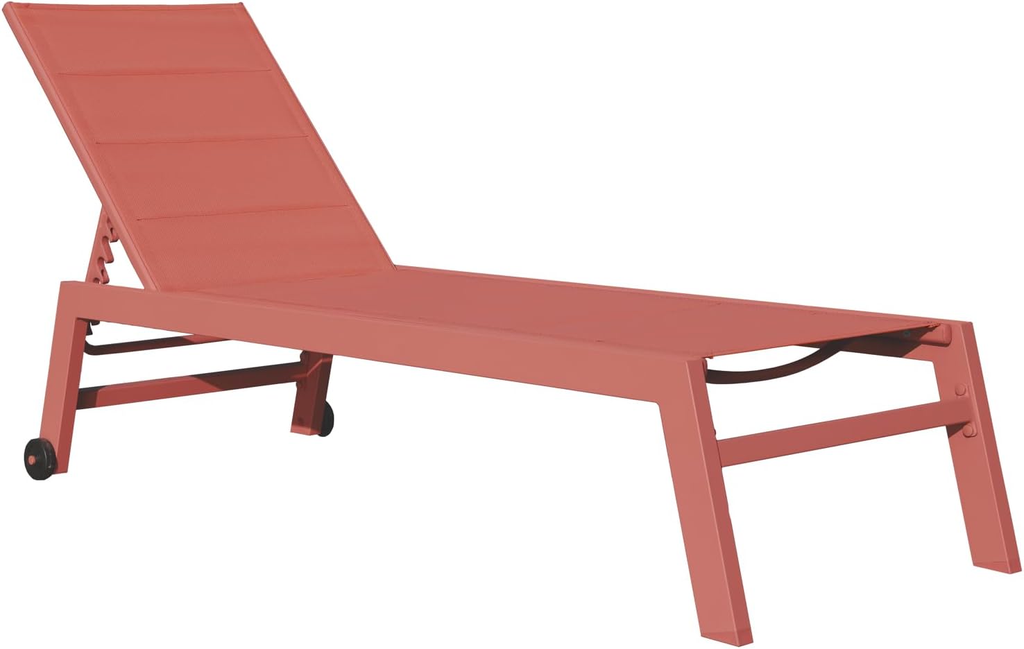 Happy Garden Sonnenliege Barbados aus Textilene und Aluminium Terracotta. Outdoor-Liege mit Mehreren Positionen.