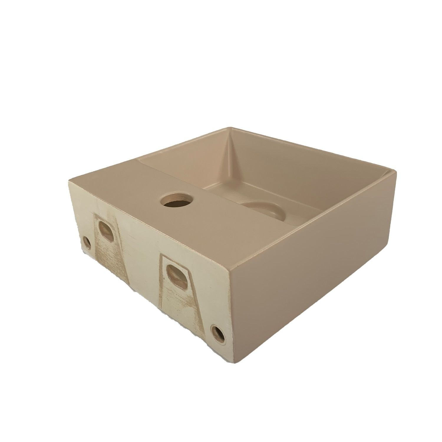 SCHADEMODEL: Salenzi Spy Fontein met clickwaste 30x30 cm mat taupe