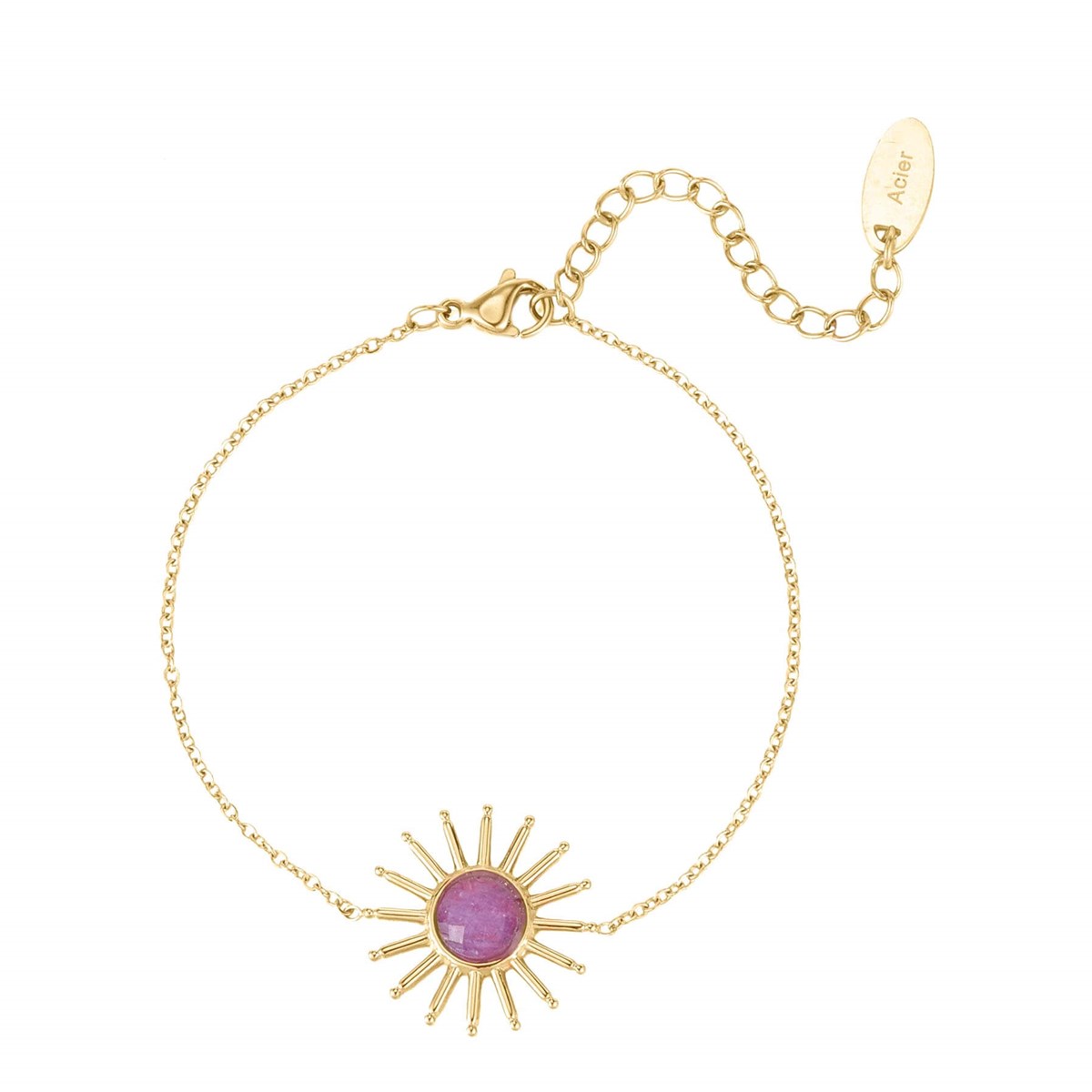 Bracelet Sun doré Améthyste