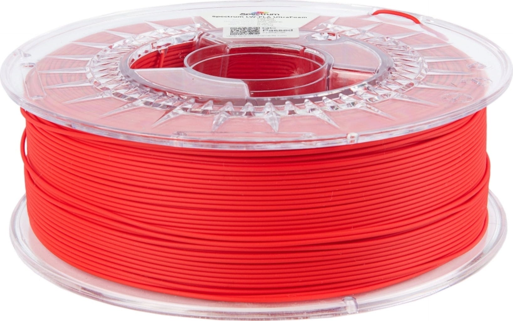 Spectrum  LW-PLA UltraFoam Pure Red, 1,75 mm / 750 g    PLA Filament mit Schaumbildungstechnologie in Pure Red