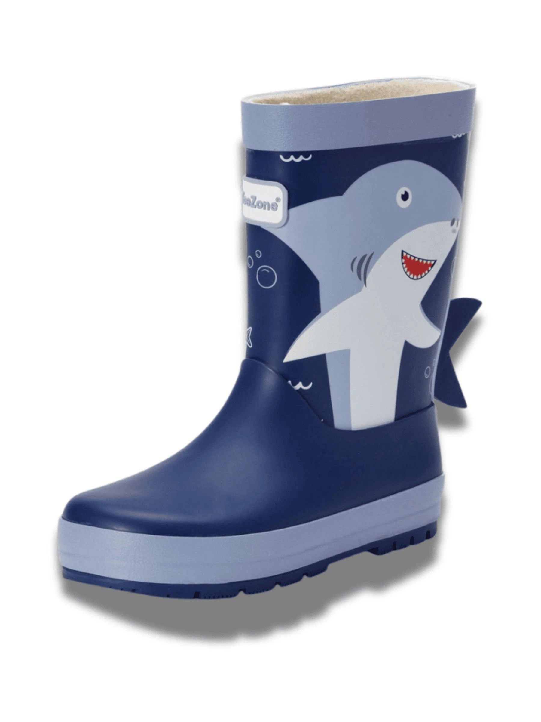ToeZone Boys Blue Shark Waterproof Wellies