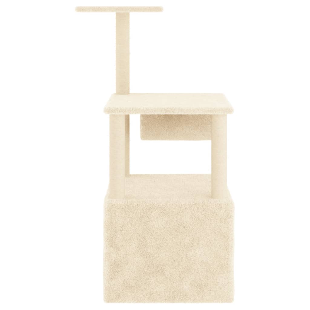 Arranhador para Gatos vidaXL com Postes de Sisal, Creme, 109,5 cm