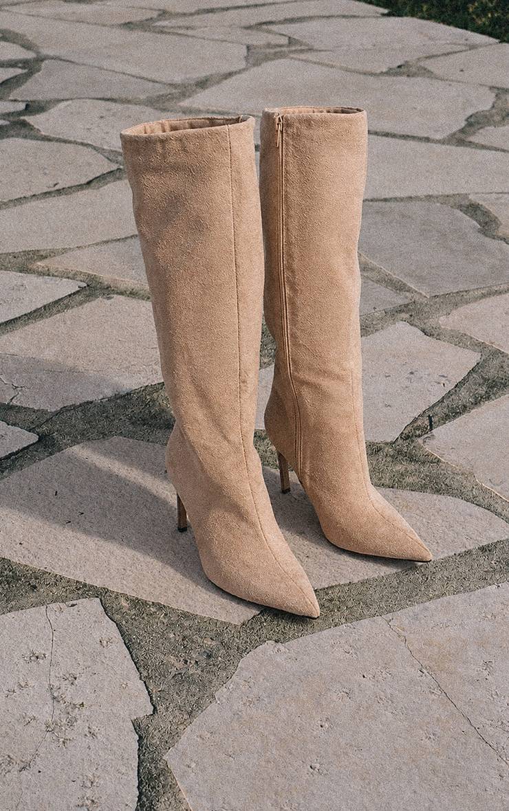 Sable Botte Haute À Talon En Synthétique