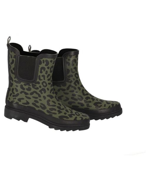 Xq Footwear Chelsea Regenlaars Print Rubber Groen - Laarzen