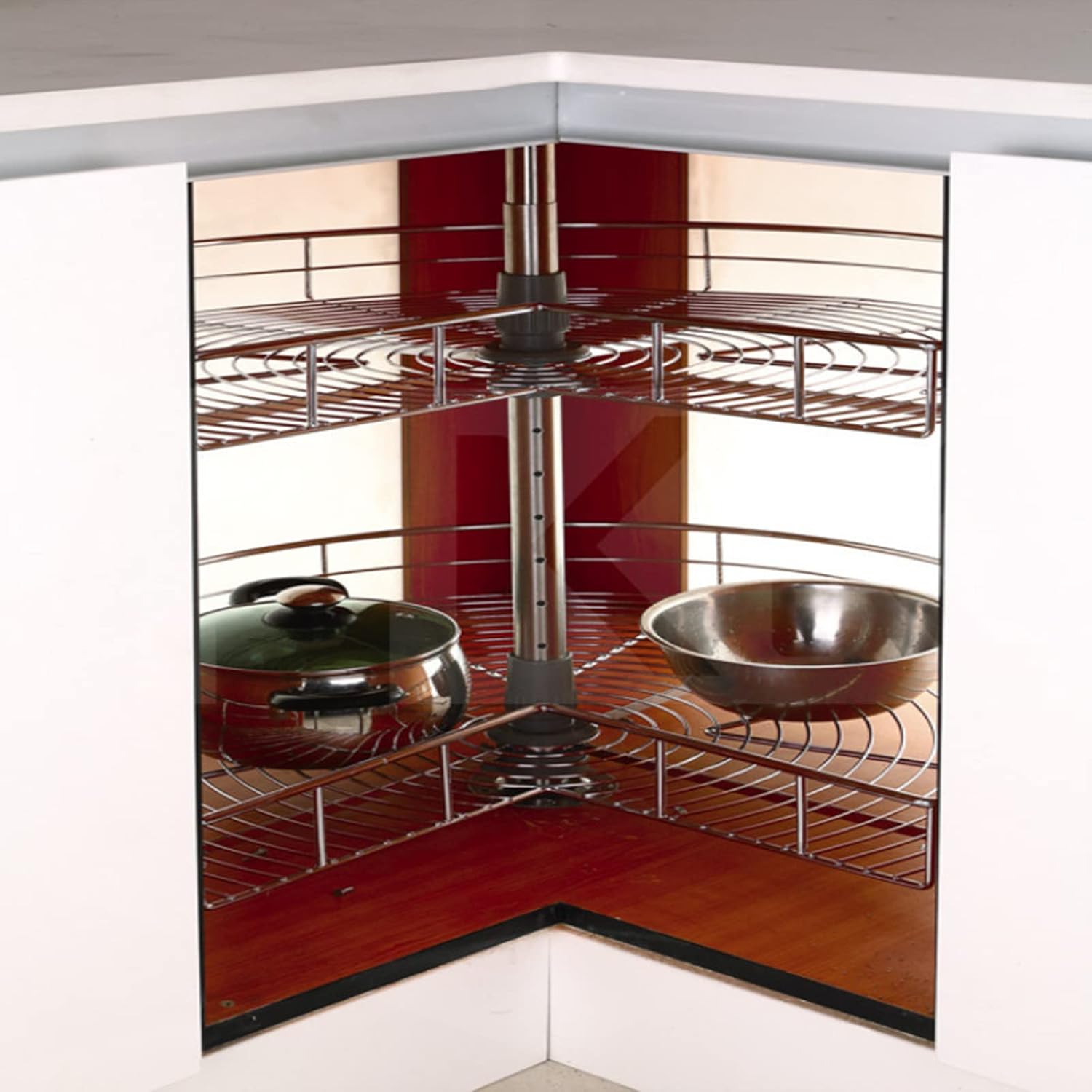2 Ebenen Spülschrankregal Küchenschrank Eckauszieh-Küchenaufbewahrung Gewürzregal Ausziehbar für 32 Zoll/80 CM Schrank